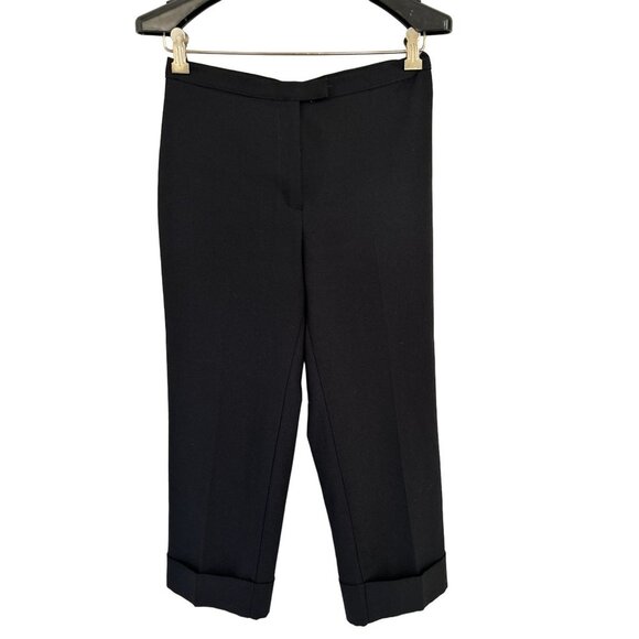 UNITED COLORS OF BENETTON Cropped Casual Pants with Cuffs in Black Size Small - Picture 2 of 8